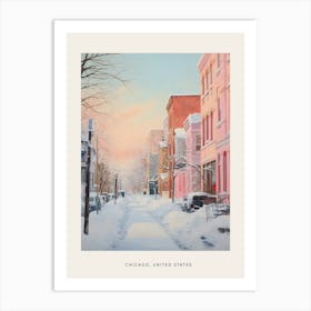 Dreamy Winter Painting Poster Chicago Usa 5 Art Print