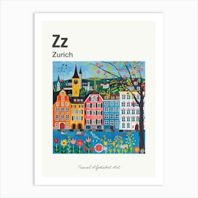 Kids Travel Alphabet  Zurich 1 Art Print