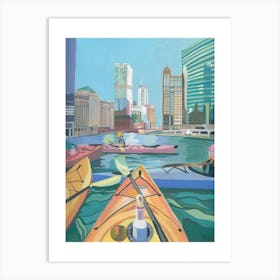 Chicago River Kayaking Art Print