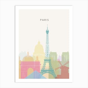 Rainbow Paris Skyline Art Print