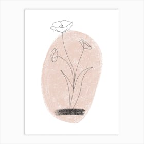 Dalia Chalk Pink Circle Flower Art Print