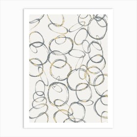 Gold Circles Wallpaper Art Print