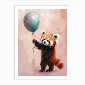 Cute Red Panda 6 With Balloon Art Print