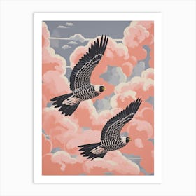 Vintage Japanese Inspired Bird Print Falcon 3 Art Print
