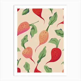 Radish Pattern Illustration 4 Art Print