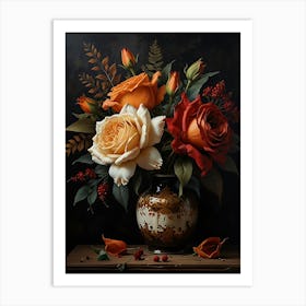 Roses In A Vase 1 Art Print