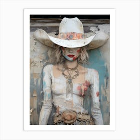 Farm Cowgirl Vintage 1 Art Print