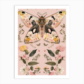 Pink Butterflies William Morris Style 8 Art Print