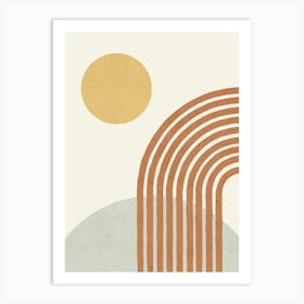 Sunny Hill - Mid-century Minimalism Neutral Colors Art Print