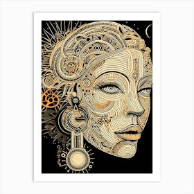 Abstract Illustration Of A Woman And The Cosmos 32 Art Print