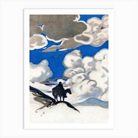 Equestrian On Horse With Blue Sky Background, Edward Penfield Art Print
