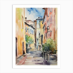 Terni, Italy Watercolour Streets 1 Art Print