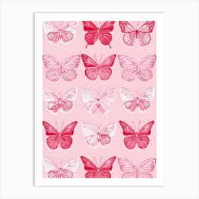 Pink Butterflies 1 Art Print