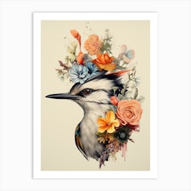 Bird With A Flower Crown Mockingbird 4 Art Print