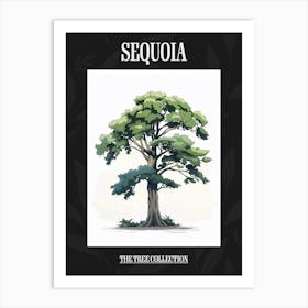 Sequoia Tree Pixel Illustration 4 Poster Art Print