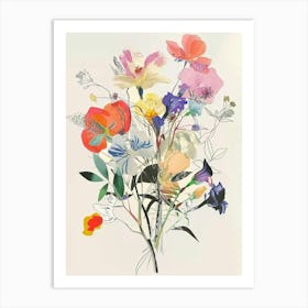 Veronica 1 Collage Flower Bouquet Art Print