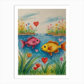 Two Fish In The Water Art Print