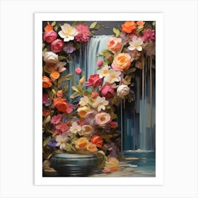 Waterfall Of Flowers Art Print