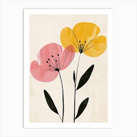 Cleveland Flower Market Boho Minimalist Style 1 Art Print