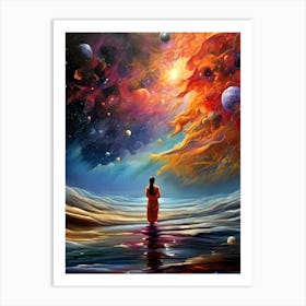 Buddha In Space Art Print