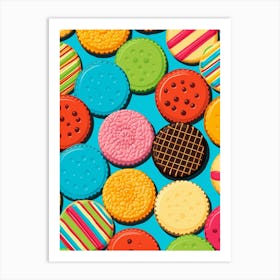 Retro Colourful Cookies Pop Art Inspired Art Print