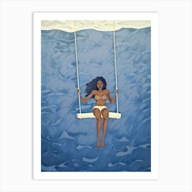 Swinging Woman Art Print