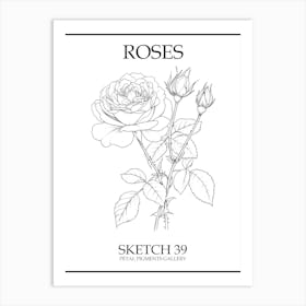 Roses Sketch 39 Poster Art Print