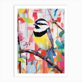 Colourful Bird Painting Carolina Chickadee 3 Art Print