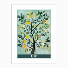 Lime Tree Flat Illustration 8 Poster Art Print