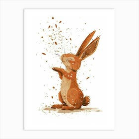 Rex Rabbit Nursery Illustration 3 Art Print