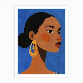 African Woman With Gold Earrings 1 Art Print