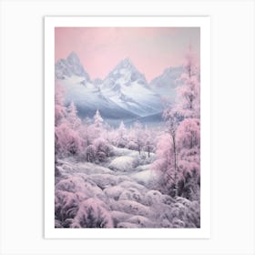 Dreamy Winter Painting Grand Teton National Park United States 2 Art Print