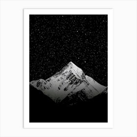 Mountain In The Night Sky Art Print