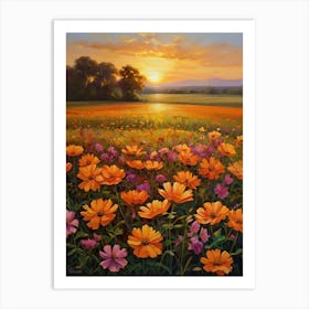 Sunset Over Cosmos Art Print