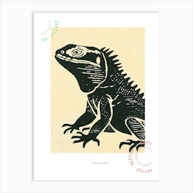 Cuban Iguana Bold Block 3 Poster Art Print