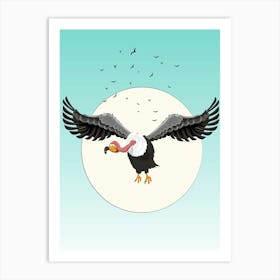 Cartoon Vulture Flying Poster