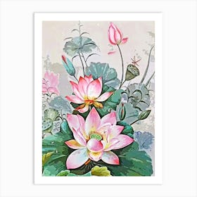 Lotus Flower Painting Art Print