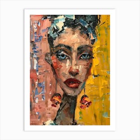 Woman With Earrings Art Print