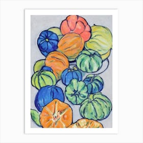 Cantaloupe Vintage Sketch Fruit Art Print