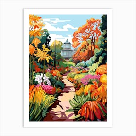 Royal Botanic Gardens, Melbourne, Australia In Autumn Fall Illustration 0 Art Print