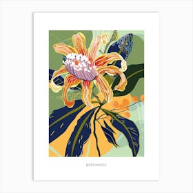 Colourful Flower Illustration Poster Bergamot 1 Art Print