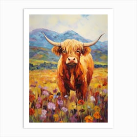 Highland Cow In The Poppies Art Print