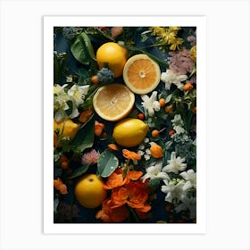 Flowers And Citrus 10 Art Print