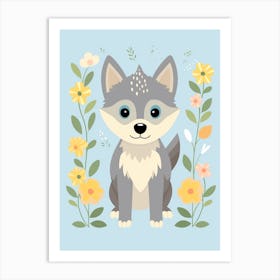 Baby Animal Illustration  Wolf 2 Art Print