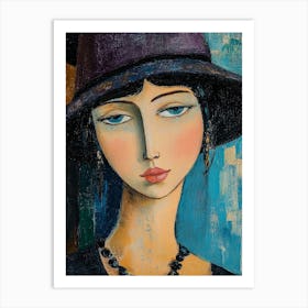 Woman In A Hat 4 Art Print