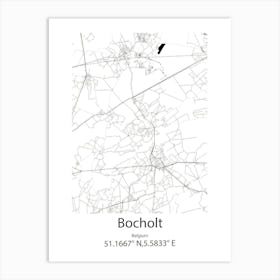 Bocholt,Belgium Minimalist Map Art Print