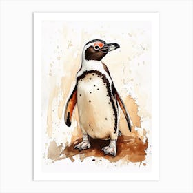 Humboldt Penguin Kangaroo Island Penneshaw Watercolour Painting 4 Art Print
