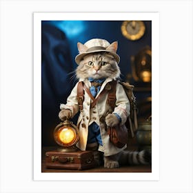 Explorer Cat Art Print