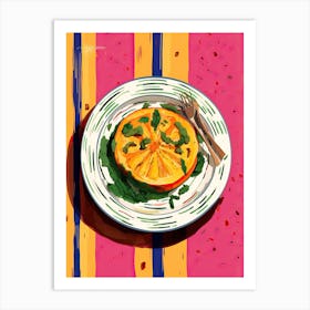 A Plate Of Pumpkins, Autumn Food Illustration Top View 19 Art Print