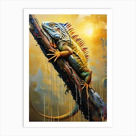 A Majestic Golden Iguana Lizard Pt. 2 Art Print